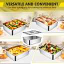 9x13 Baking Pan with Lid, 7.6Qt Large Lasagna Pan with Lid, 4 Inch Extra Deep Dish Baking Pan & Casserole Dish, Oven Safe Stainless Steel Roasting Pan for Family, Large Capacity Cooking