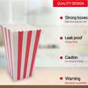 36 Pcs Popcorn Boxes, Mini Paper Popcorn Box, Container for Movie Night Decorations, White and Red Stripes