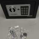 Goldenkey Small Safe with Keys&Code for Money Cash and Coin, Digital Mini Kids Safe Bank for Home, 6.69"D x 9.05"W x 6.69"H, 0.3 Cu.Ft.