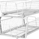 ClosetMaid 11 in. Pull Out Cabinet Organizer, 2 Tier, Heavy Duty, Slide Out Pantry Shelves Drawers for Kitchen, Bathroom, White