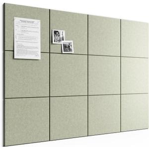 Bumusty Large Cork Board 48" x 36" Alternative - 12 Pack Felt Wall Tiles with 70 Safe Removable Adhesive Tabs, 30 Pushpins, Cork Boards for Walls Pin Board Bulletin Board Office Decor (Sage)