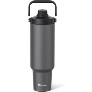50 oz Insulated Tumbler, Double Wall Vacuum Stainless Steel Cup with Handle and Spout Lid, For Cold/Hot Drinks, Coffee Travel Mug for Car Holder/Home/Office/Party/Camping (Carbon Grey-1 Pack)