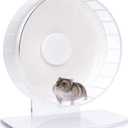 Niteangel Super-Silent Hamster Exercise Wheels - Quiet Spinner Hamster Running Wheels with Adjustable Stand for Hedgehog Gerbils Mice or Other Small Animals (S, White)