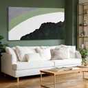 GAIDUOMAI Green Wall Decor Minimalist Wall Art Abstract Art Wall Decor White Painting on Canvas Line Art for Bedroom Dining Room Home 24x48 Inch Ready to Hang