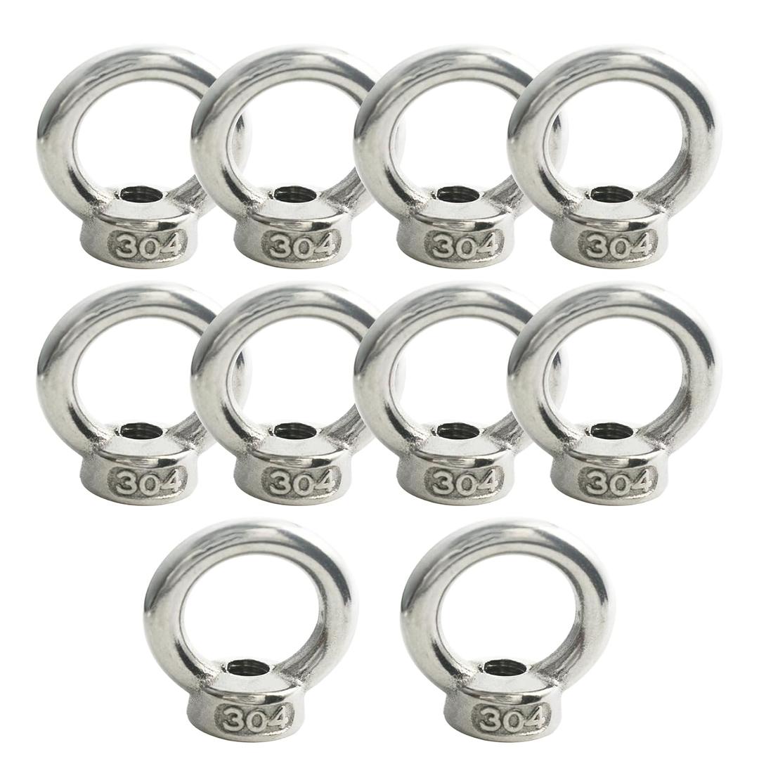 10 Pcs M8 Stainless Lifting Eye Nuts Thread Ring Shoulder Metric EyeNuts Fastener