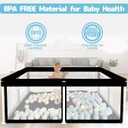 TOREVSIOR Foldable Baby Playpen with Mat, 50"50" Collapsible Play Pen for Babies and Toddlers, Indoor & Outdoor Kids Safety Play Pen, Portable Play Yard, Foldable Baby Playpen with 50 Ocean Balls