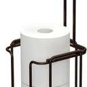 ZCCZ - Free Standing Toilet Paper Holder with Shelf - Bathroom Tissue Organizer - Bronze Toilet Paper Stand for Restroom Storage (Advanced, Bronze)