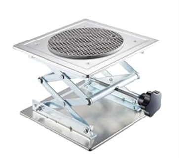 Non-Slip 10 x 10 Inch Lab Scissor Jack Stand Laboratory Mini Scissor Jack Lift Stand Stainless Steel Platform, Adjustable Height 85-370mm, Support Weight 20kg