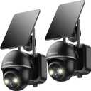 ZUMIMALL Security Cameras Wireless Outdoor - 2 Packs, 360View Outdoor Camera Wireless Solar Powered,2.4G WiFi, Spotlight/Siren//3MP Color Night Vision/AI Detection/IP66/Cloud/Alert, Work with Alexa
