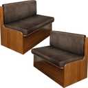 Leather Like RV Dinette Cushion Covers, RV Booth Seat Cover Stretchable Camper Cushion Couch Covers Washable Slipcovers for RV Camper Car Bench (2 Backrest Covers & 2 Bench Covers, Dark Brown)