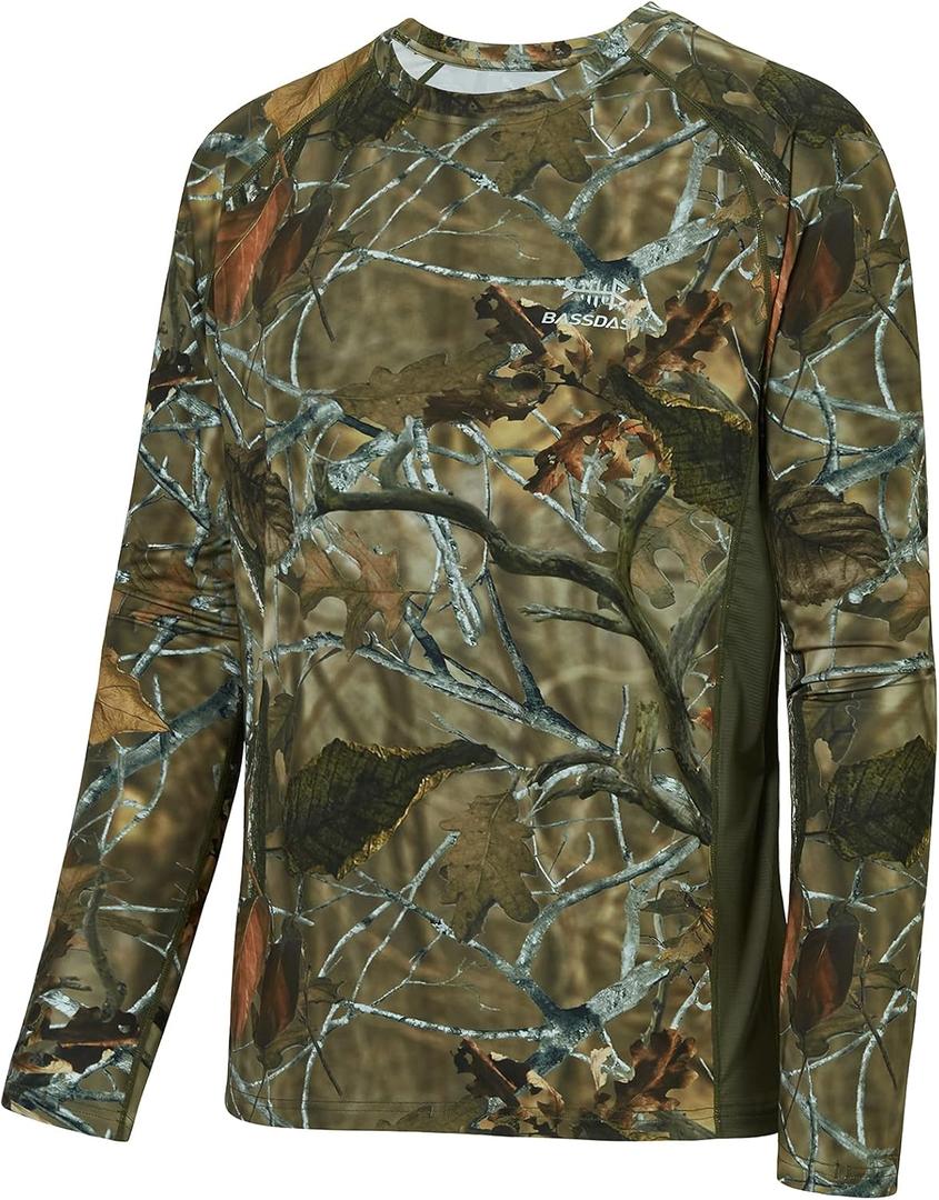 BASSDASH Men's Hunting Camo Performance Long Sleeve Shirt Fishing UPF50+ FS13M (S)