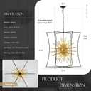 Modern 31.5" Black Gold Sputnik Chandelier for Dining Room Industrial Retro Geometric 16-Light Large Ceiling Pendant Light Fixture for Kitchen Bedroom Living Room Hallway Entryway Foyer