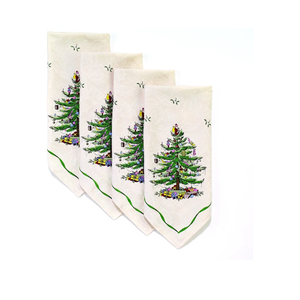 Spode - Napkin Set, Holiday Inspired Home Decor, Set of 4 (Spode Christmas Tree Collection)