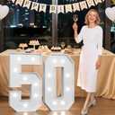 3FT 50 Marquee Numbers, 50 Light up Numbers for Party, 50th Birthday Decorations for Women Men, Big 50 Sign with Light for Anniversary, Birthday Backdrop Decor