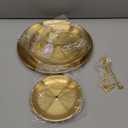 2Pcs 3 Tier Stainless Steel Cupcake Stand, Gold Tiered Dessert Stand Round Shape Dessert Serving Tray Cookie Candy Buffet Stands for Wedding, Birthday, Tea Party, Baby Shower, Christmas