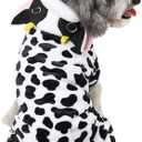 Dog Cow Costume  Funny Halloween Dog Farm Animal Costume Cow Cosplay Outfits, Winter Warm Milk Pajamas for Small Medium Dogs, Adorable 4 Legs Velvet Farm Costumes Hoodie Coat Pajama, X-Small (XS: Chest 12", Length 8", Weight 2-3 lbs)