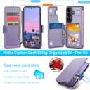 RingPi Designed for Samsung Galaxy S26 Case Wallet with Card Holder,[Full Front & Back Protection][Magnetic Clasp Cover][RFID Blocking Leather] Shockproof,Unisex Case for Samsung S26, Light Purple