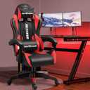 Gaming Chair Office Chair High Back Computer Leather Desk Chair Racing with Swivel with Headrest and Lumbar (Black and Red, 04)