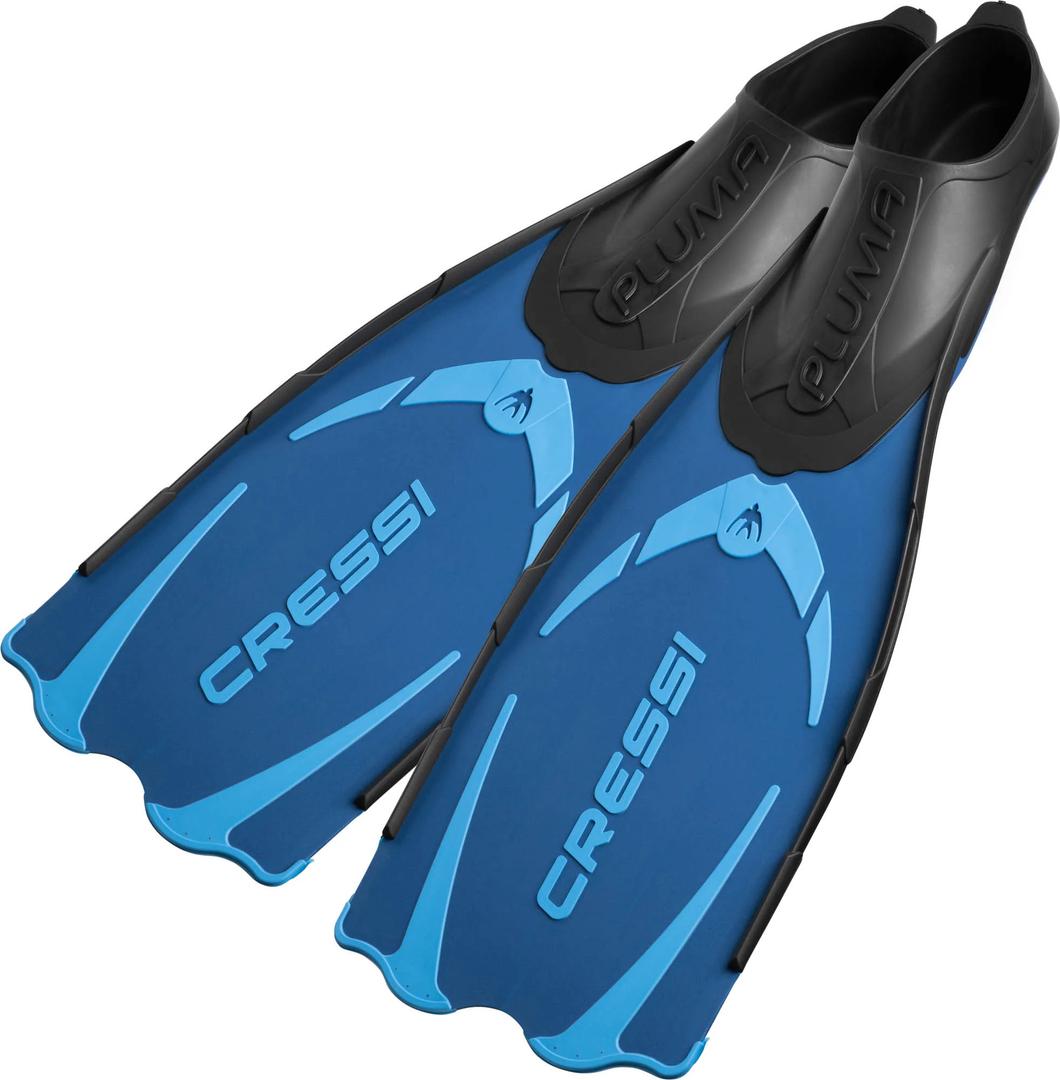 Cressi Adult Snorkeling Fins with Self-Adjustable Comfortable Full Foot Pocket | Perfect for Traveling | Agua: made in Italy