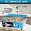 IRONWALLS Commercial Griddle Electric 22, 3000W Electric Flat Top Grill, Stainless Steel Countertop Electric Griddle Nonstick with 122~572Adjustable Temperature Control for Restaurant Kitchen