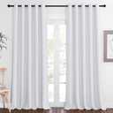 NICETOWN Greyish White Sliding Door Curtain 118 inch Length, Grommet Room Darkening Thermal Curtain Extra Long Sound Dampening for Living Room/Bedroom, W66 x L118, 1 Panel