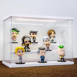 Clear Acrylic Display Case with Light , 3 Tier Display Box Stand Assembly Dustproof Protection Showcase for Collectibles Action Figures (White 12.679in; 321823cm)