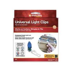 CHRISTMAS 100 PCS SIMPLE LIVING SOLUTIONS UNIVERSAL LIGHT CLIPS GUTTER SHINGLES (2 Packs)