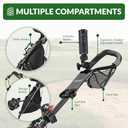 CaddyTek CaddyLite 11.5 Version 3 Golf Push Cart  3-Wheel, SuperLite Deluxe, Lightweight, Easy to Fold, Compact & Portable (Black/Lime)