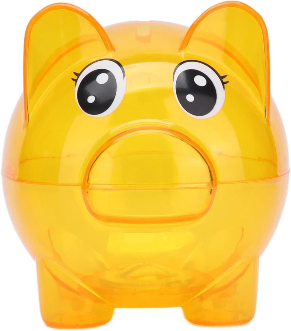 Piggy Bank, Money Saving Box Coin Bank Saving Box Transparent Piggy Bank Cartoon Pig Coin Piggybank Pig Shaped Unbreakable Money Bank Decoration for Kids Adults(M)