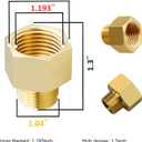 2PCS Brass Pipe Fitting 3/4 to 1 inch Adapter, 3/4" NPT Male to 1" NPT Female Thread Reducer Adapter with Plumbers Tape DN20 to DN25