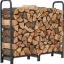 Mars Explo Firewood Rack，4ft Heavy Duty Fire Wood Storage Racks for Indoor Outdoor，Metal Log Holders for Firewood，Fireplace Wood Pile Storage Stacker Organizer, Black