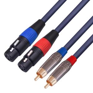 XLR to RCA Cable - 2 XLR Female to 2 RCA Male, HiFi Audio Cable with 4N OFC Wire, for Amplifier, Mixer, Microphone - 1M