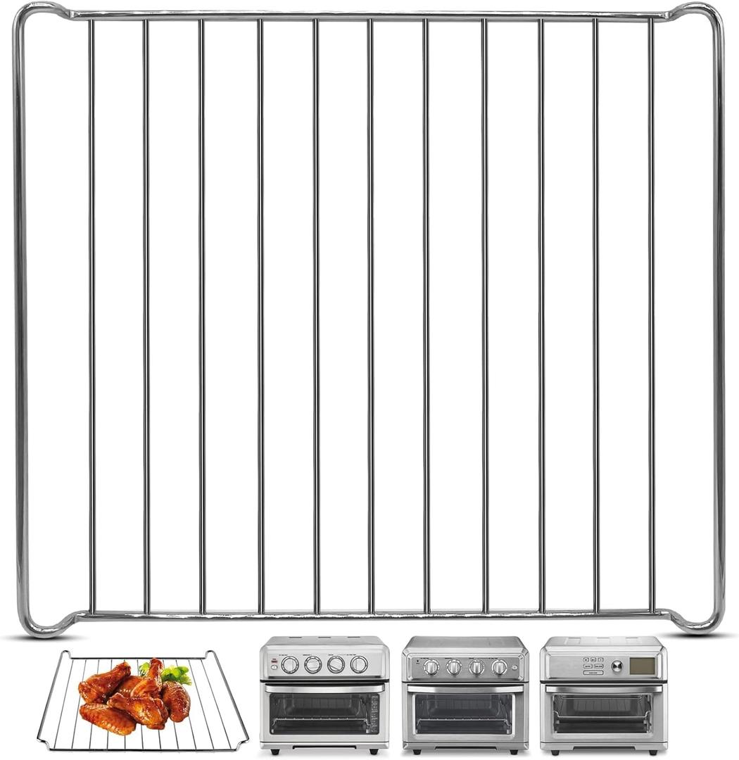 Air Fryer Wire Rack for Cuisinart TOA-60 65 70 Air Fryer Convection Toaster Oven, 12.4''*11'' Air Fryer Stainless Steel Basket Tray Accessories Replacement Parts, Dishwasher Safes