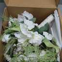 Ling's moment White Green Bridal Bouquet for Bride, White Green Wedding Bouquets for Bride, 13 Inch Bride Bouquets for Wedding Artificial Flowers Bouquets (Wht-lily of the Valley White)