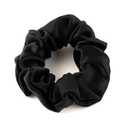 Bunnikins & Clover Silk Scrunchies for Hair Sleep, 100% Mulberry Silk Hair Tie for Curly Hair with Elastic Band, Black Elastic Hair Scrunchie for Women Girls