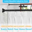 Extra Long Tension Curtain Rod 40-148In (3.3-12 ft) Black, 1.26In Diameter