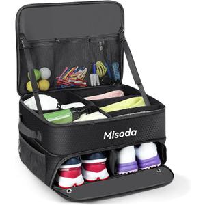 Golf Trunk Organizer with Shoe Storage, Golf Gifts for Men,2-Pair Capacity, Waterproof Car Trunk Locker Storage Box for Golf Gear and Accessories,Golfer Gifts(Black)
