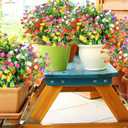8 x AGIRL 24 Bundles Artificial Flowers Outdoor,No Fade Fake Plastic Flowers Faux Plants for Decoration Hanging Planters Indoor Outside Garden Porch Window Box Home Farmhouse Wedding