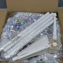 4FT Pop up Christmas Tree for Indoor Decoration Pre-lit Mini Christmas Tree with 60 Lights, Green Artificial Pencil Tree Collapsible Tinsel Pop up Snowy with Blue Bow Christmas Ball