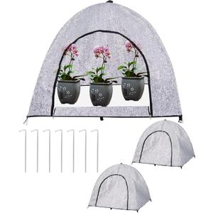2-Pack Aluminum Pop Up Plant Shade Tent, Plant Cover, 80% Aluminum Sunshade Cloth, Easy Open Crop Sun Shade Protection Tent UV Resistant Pest Guard Cover for Plants Sun Blocker(22 x 22 x 23 Inch)