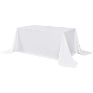 sancua Rectangle Tablecloth - 90 x 156 Inch - Water Resistant Spill Proof Washable Polyester Table Cloth, Decorative Fabric Table Cover for Dining Tables, Buffet Parties and Camping, White