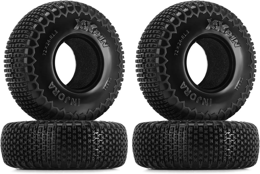 INJORA 1.3" XHX Pin Tires for TRX4M SCX24, 72 * 24mm, S5 Compound, 4PCs(T1321)