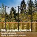 AILBTON 10Ft String Light Poles 4 Pack,Light Poles for Outside Lights,Outdoor with Fence Brackets Hanging Lights,Metal Stand Deck Patio Backyard
