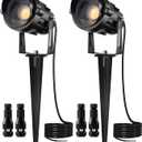 Low Voltage Landscape Lights with Connectors Outdoor: 7W 700LM LED Landscape Lighting for Tree Garden Yard Pathway | 12V 24V Warm White 3000K Spotlights | IP66 Waterproof | 2 Pack