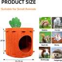 Rabbit Hideout,Felt Cloth Bunny Bed,Carrot Theme Guinea Pig Beds,Small Animal Hideaway House,Rabbits Hiding Hut for Ferret Chinchilla Hedgehog