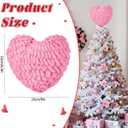 9 Inch Valentine's Day Heart Tree Topper, Valentine's Day Knitted Crochet Heart Tree Topper Ornaments, Pink Valentine Knitted Heart Ornament for Valentines Day Wedding Anniversary Party Supplies