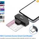 Type C CAC Reader, DOD Military USB C Common Access CAC Card Reader, Mini Portable USB Smartfold Type C Smart Card Reader SIM Card Reader Compatible with Windows, Mac OS