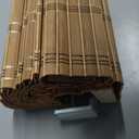 LazBlinds No Tools No Drill Cordless Bamboo Roman Shades, Light Filtering Window Treatment, Roll Up Bamboo Blinds for Windows 35'' W x 64'' H, Brown