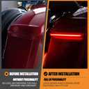 Motorcycle Saddlebag Tail Light Running Brake Sequential Turn Signal LED Lamp Fit for Harley Touring Street Gilde Road King Road Gilde Electra Glide Ultra Limited 2014-2023 (Black Lens)