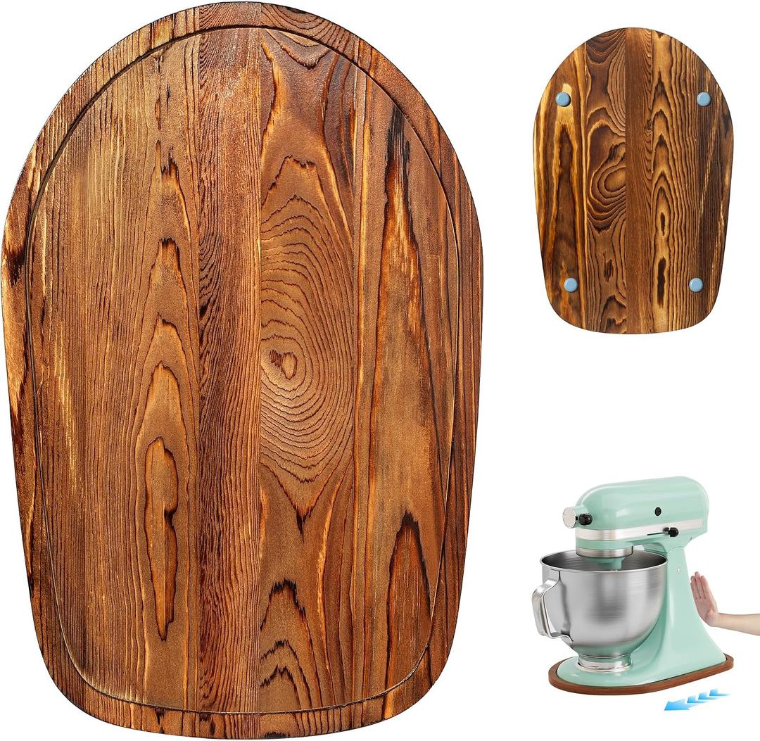 ENVTEK Appliance Slider, Pine Wood Mixer Sliding Tray Mat for KitchenAid 4.5 & 5 Qt Artisan Stand Mixers, Anti-Slip Countertop Protector Kitchen Accessories